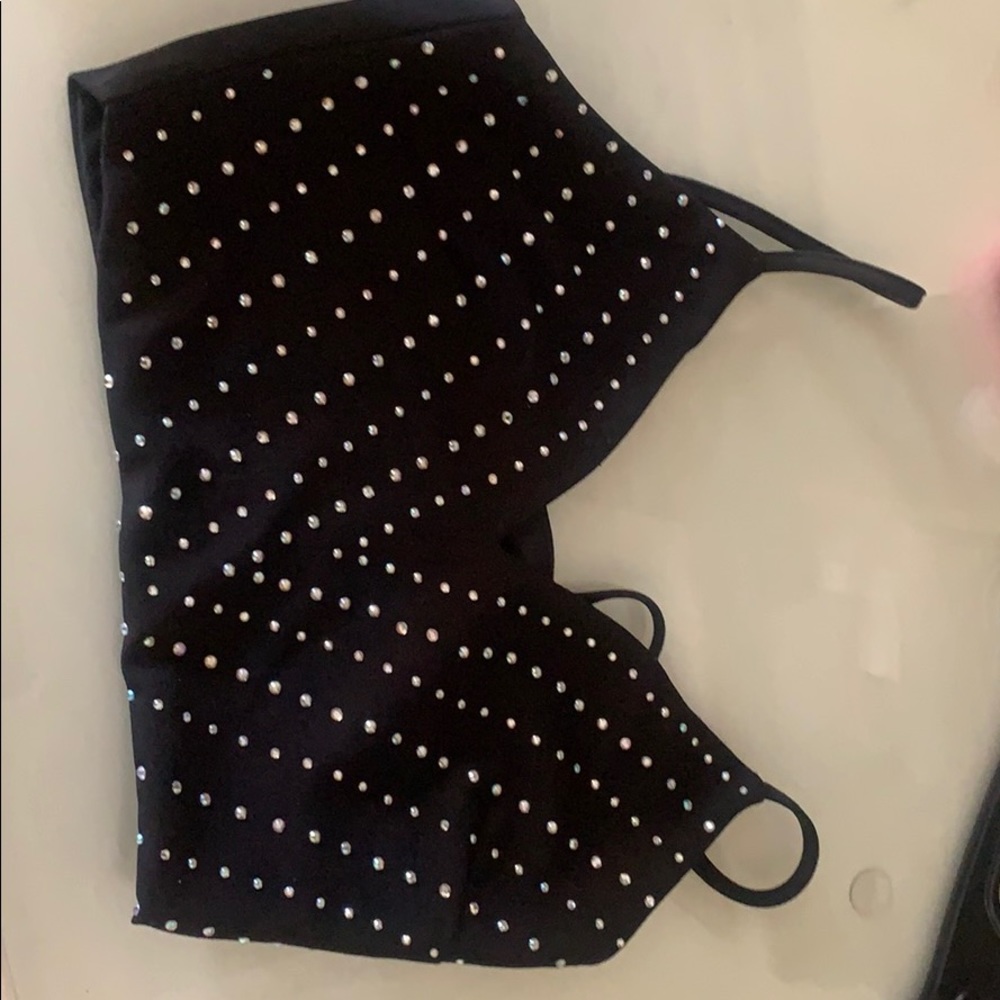 Sparkle black tank top